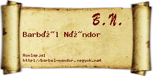 Barbél Nándor névjegykártya