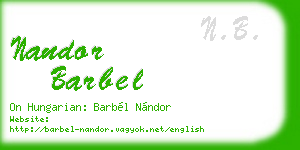 nandor barbel business card